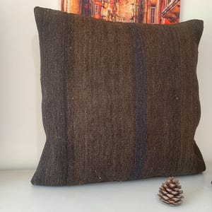 Brown Pillow Cover 24x24 Cushion Cover -Big Throw Pillow -Turkish Kilim Pillow -Home Decor -Couch Pillow Case -Boho Pillow -Large Pillowcase