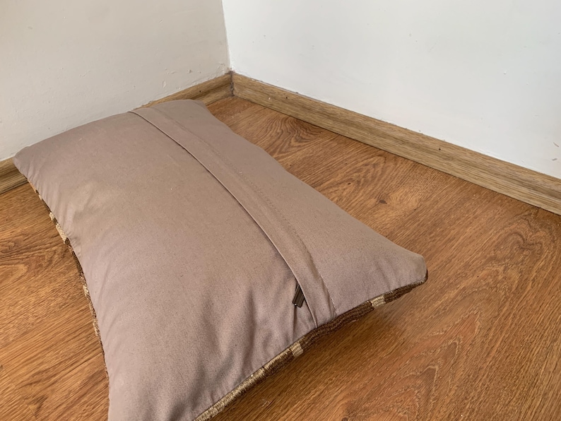 Cojín de 30 x 50 cm, funda de cojín lumbar, funda de cojín kilim turco, decoración bohemia moderna, cojín de alfombra, cojín de sofá, funda de cojín tribal. imagen 4