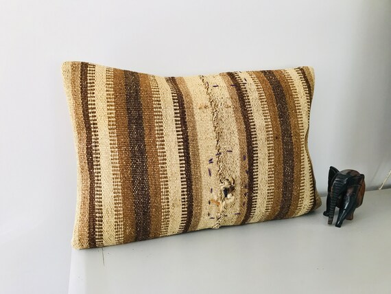 Texture Throw Pillow Cover 16x24 Large Pillow Case couch Pillow country Decor turkish Lumbar Pillow handmade Cushion Kilim Pillow Bench Etsy