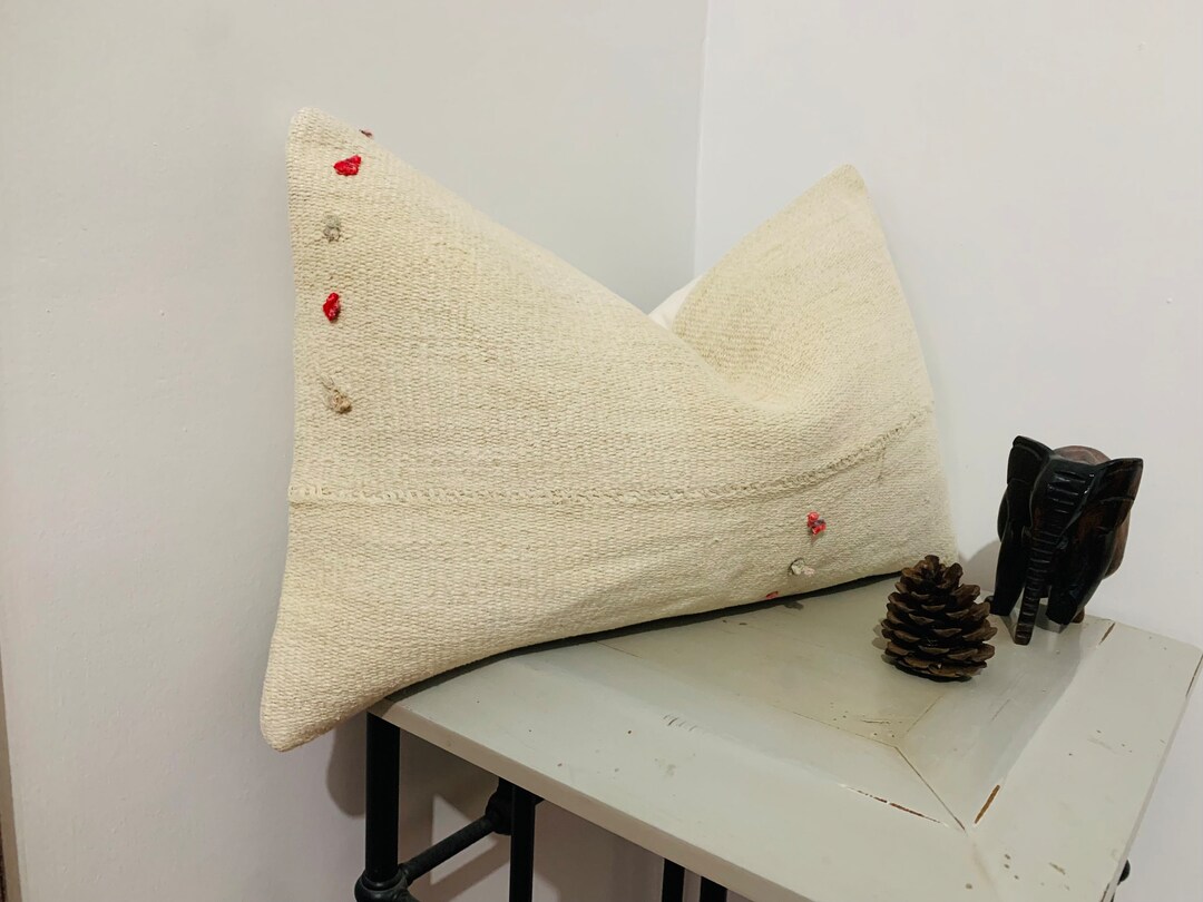 Natural Lumbar Pillow Cover 16X24 Boho Throw Pillow Etsy