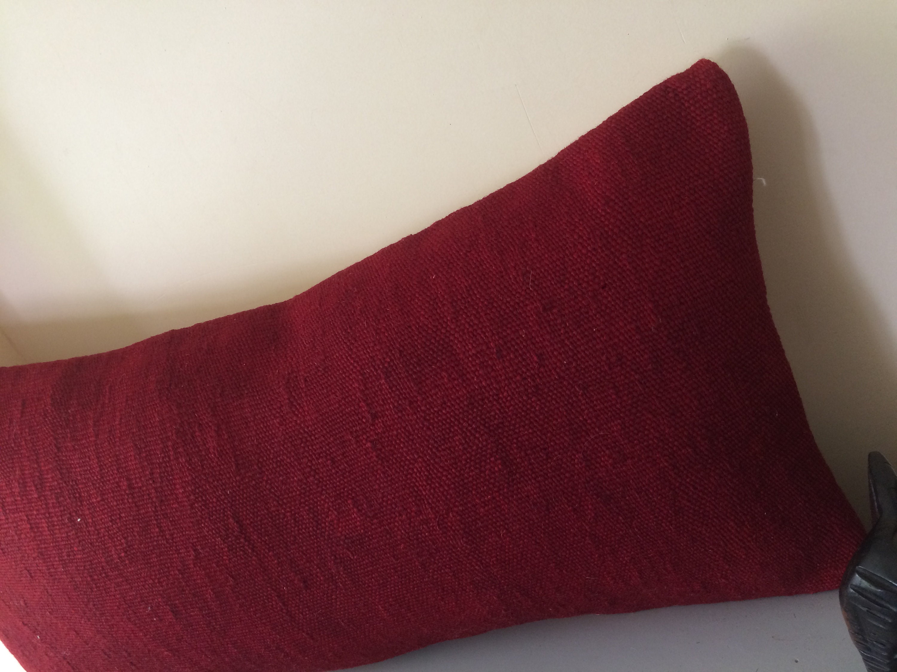 Red Lumbar Pillow Case 12X27 Cushion Cover kilim Pillow Etsy