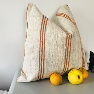 Grandi federe per cuscini, federa per cuscino Kilim 20x20 - cuscino a righe - arredamento fattoria - cuscino turco - cuscino naturale - moderno di metà secolo