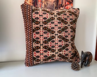 パッチワークキリム クッションカバー：ヴィンテージトルコラグ