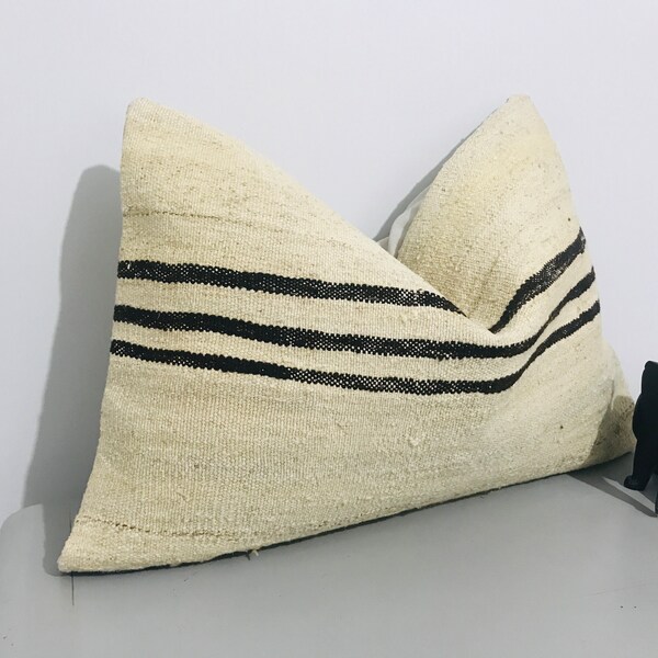 Ivory and Black Lumbar Pillows Etsy