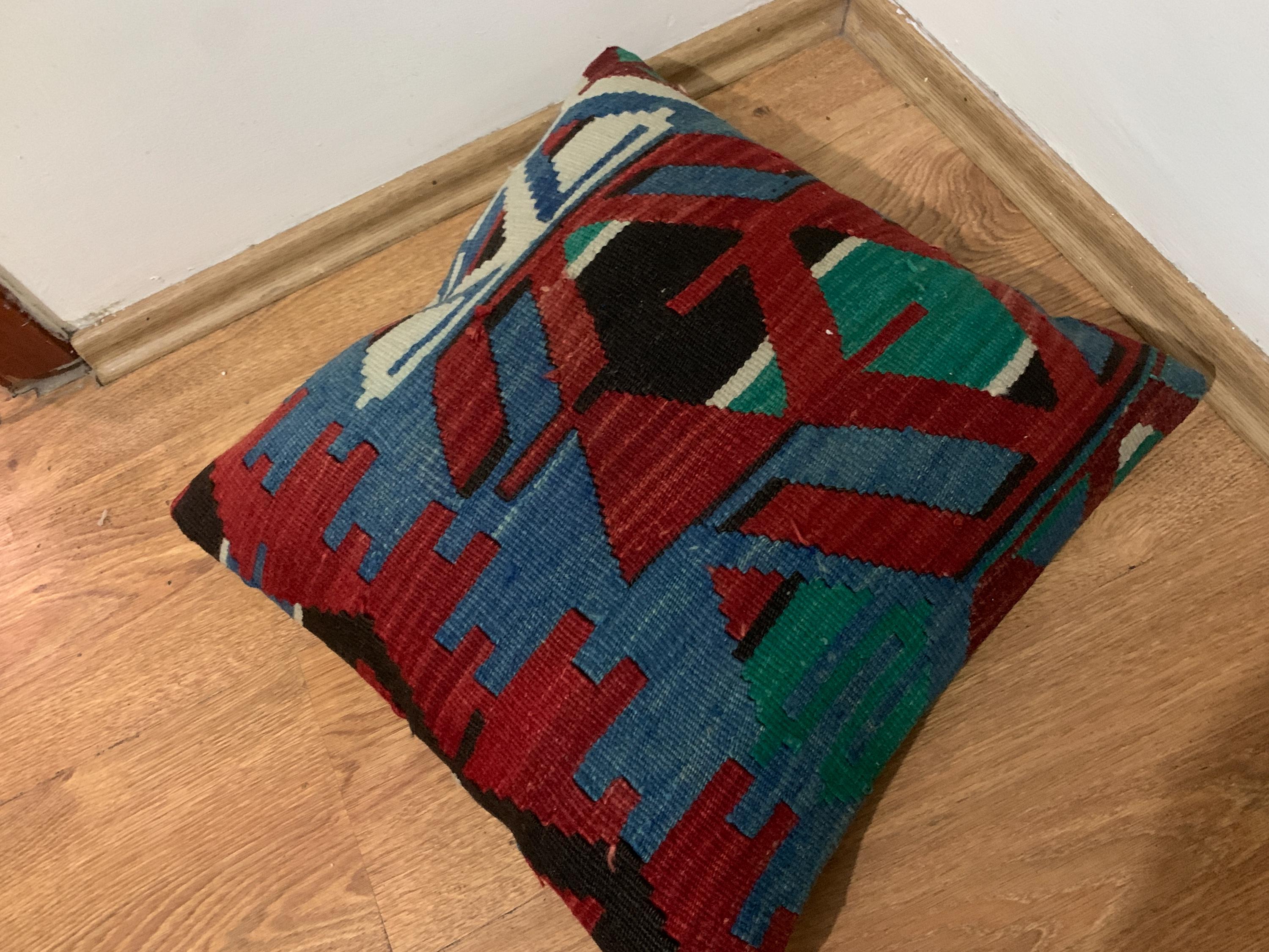 キリム 枕 クッションカバー ヴィンテージ ラグ 18x18、カーペット