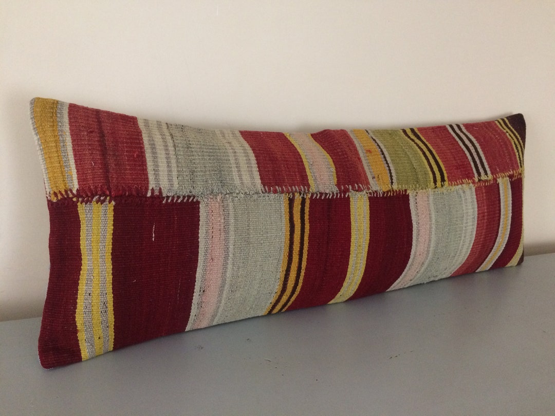 Turkish Kilim Pillow Cover 12x36 extra Long Throw Pillow long Lumbar