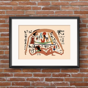 Ancient Egyptian Reproduction Unframed Art Print The Sky Goddess Nut and the Earth God Geb at the Creation of the World Funerary Papyrus image 6