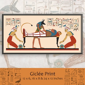 Anubis Embalming Mummy Art Print: Ancient Egypt Decor