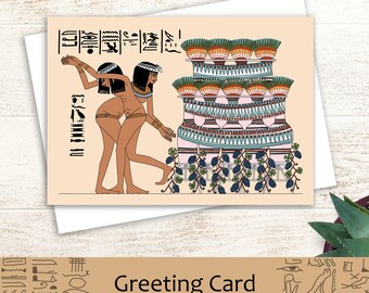 Dancing in Celebration - Ancient Egyptian 5 x 7 Greeting Card (127 x 178mm)