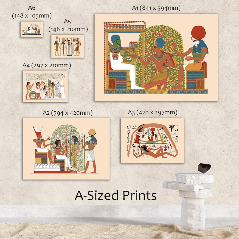 Ancient Egyptian Reproduction Unframed Art Print The Sky Goddess Nut and the Earth God Geb at the Creation of the World Funerary Papyrus image 4