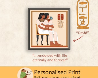 Personalised Name in Hieroglyphics Giclee Wall Print GIFT FOR MEN The Wedding Guests from the Tomb of Ramose *Add 2 names in Hieroglyphs