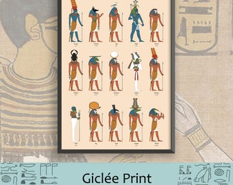 Ägyptische Götter - Altägyptischer A-Size Giclée Fine Art Druck