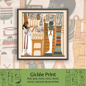 Nefertari Offering to Ptah Art Print: Ancient Egypt Giclée Reproduction