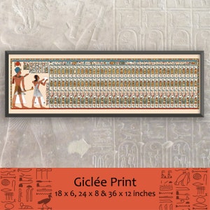 Ancient Egyptian Reproduction Unframed Art Print - The Abydos King List naming 76 kings in cartouches with Pharoah Seti I & Ramesses II