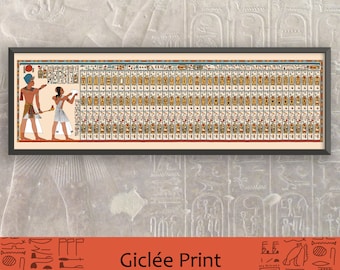 Die Abydos Königsliste (koloriert) - Altägyptisches Panorama Giclée Fine Art Print