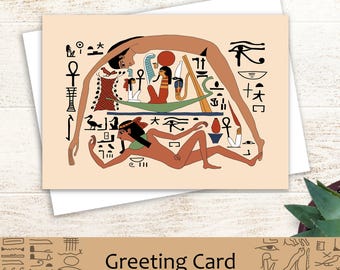 Creation of the World - Ancient Egyptian 5 x 7 Greeting Card (127 x 178mm)