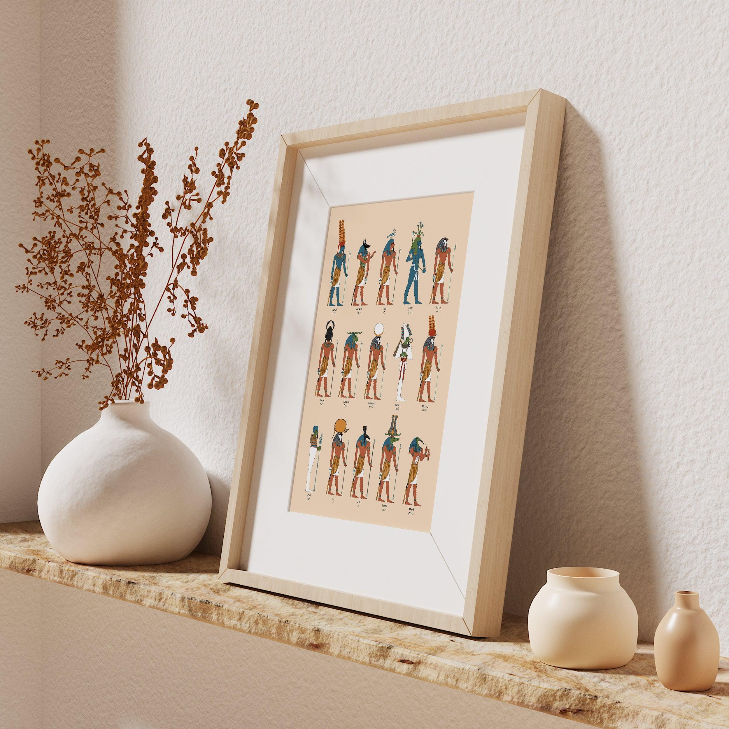 Gods of Egypt - Ancient Egyptian A-size Giclée Fine Art Print - Etsy