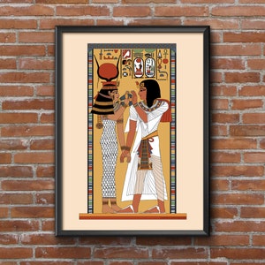 Ancient Egyptian Reproduction Unframed Art Print The Goddess Hathor Welcomes Pharoah Seti I to the Underworld Tomb Relief from Museum image 10