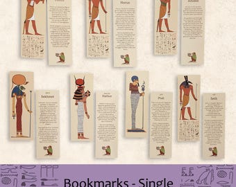 Ancient Egyptian God & Goddess Double-Sided Mythology Bookmarks