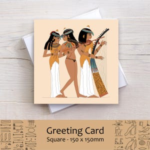 Hermoso Festival del Valle - Tarjeta de felicitación cuadrada del Antiguo Egipto con interior en blanco para cumpleaños, aniversario, San Valentín, regalo
