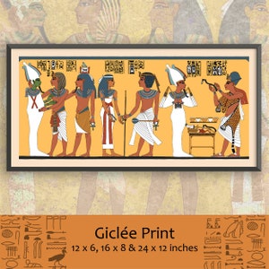 Ancient Egyptian Reproduction Unframed Art Print - Burial Chamber of Tutankhamun with Underworld Gods Osiris (Book of the Dead) Amarna Art