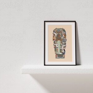 Ancient Egyptian Reproduction Unframed Art Print Deified King Amenhotep I in the form of the Mummy Osiris surrounded by spells coffin art image 8