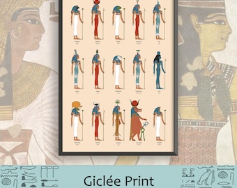 Die Göttinnen Ägyptens - Altägyptischer A-Size Giclée Fine Art Druck