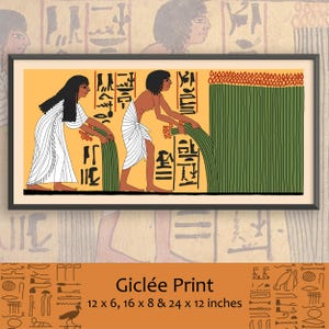 Ancient Egyptian Art Print: Sennedjem and Iyneferti in Afterlife