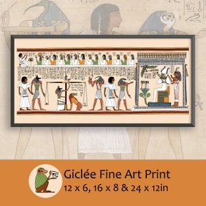 Ancient Egyptian Reproduction Art Print Unframed - The Weighing of the Heart and the Gods in the Underworld (Book of the Dead)