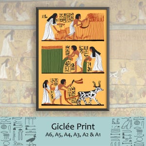 Ancient Egyptian Art Print: Sennedjem and Iyneferti in Afterlife