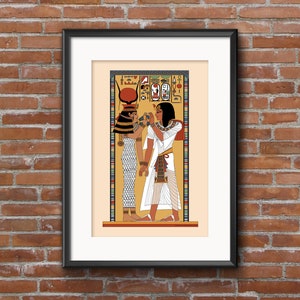Ancient Egyptian Reproduction Unframed Art Print The Goddess Hathor Welcomes Pharoah Seti I to the Underworld Tomb Relief from Museum image 9
