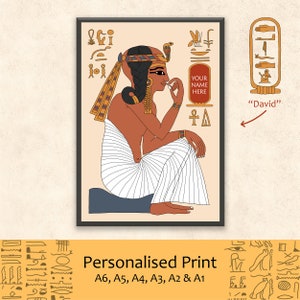 Impression d&#39;art nom hiéroglyphique personnalisé : décor de l&#39;Égypte ancienne