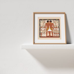 Ancient Egyptian Reproduction Unframed Giclee Art Print Brothers or Lovers The Embrace of Khnumhotep and Niankhkhnum Tomb Painting Replica image 9