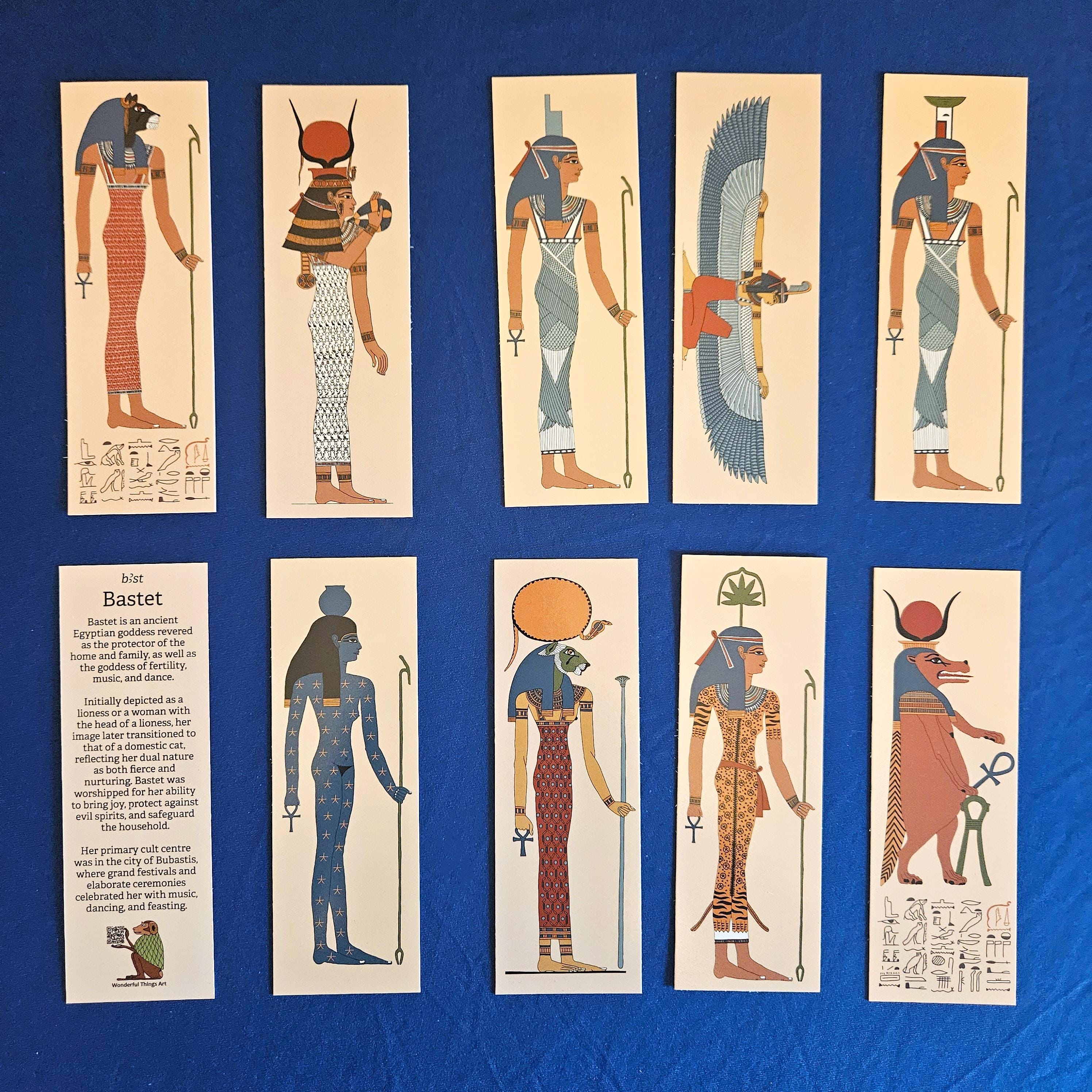 Ancient Egyptian God &amp; Goddess Gift Pack of 20 Mythology Bookmarks ...