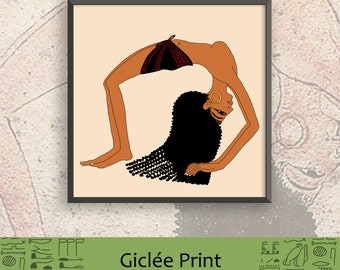 Dancing Girl - Ancient Egyptian Square Giclée Fine Art Print