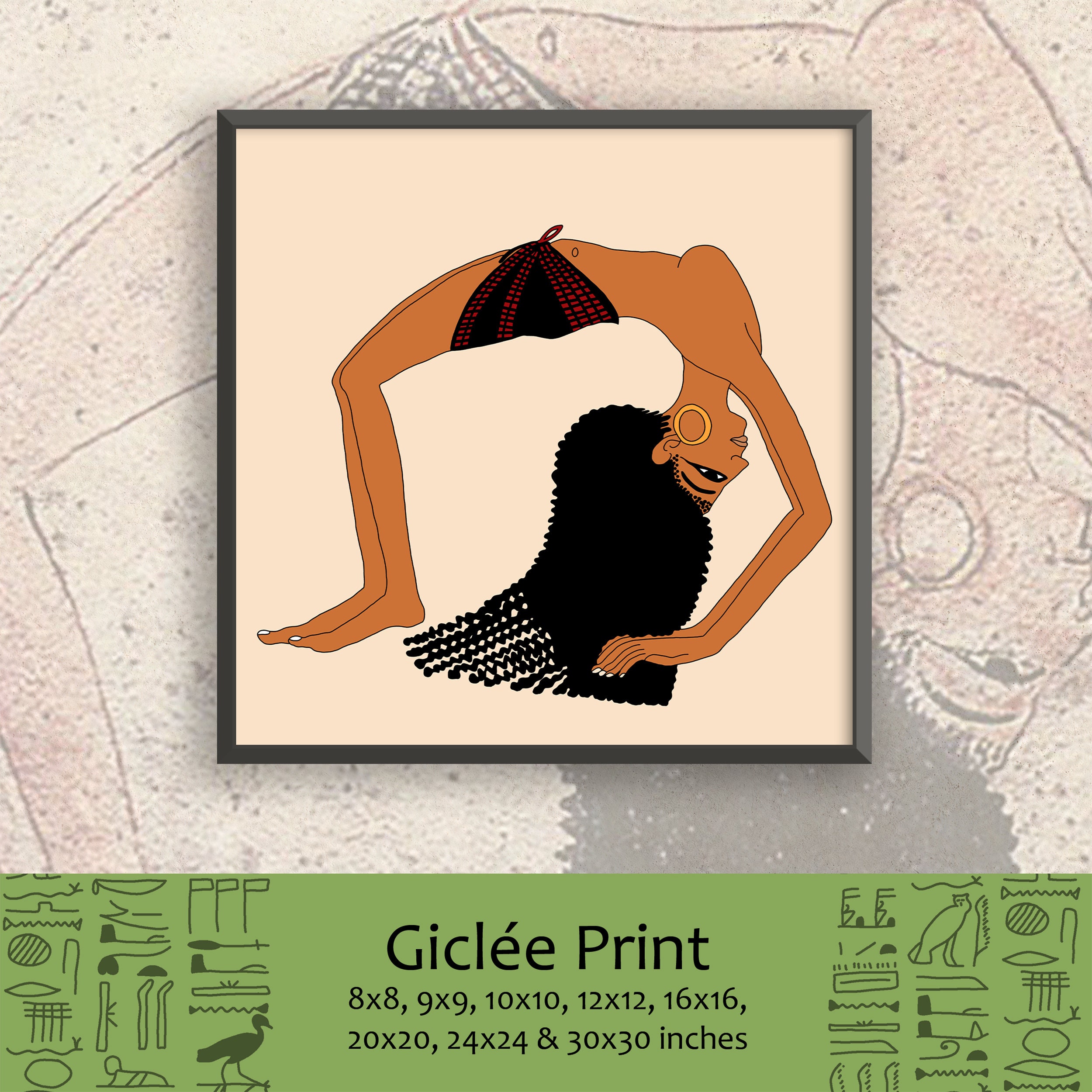 Dancing Girl - Ancient Egyptian Square Giclée Fine Art Print - Etsy