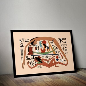 Ancient Egyptian Reproduction Unframed Art Print The Sky Goddess Nut and the Earth God Geb at the Creation of the World Funerary Papyrus image 7