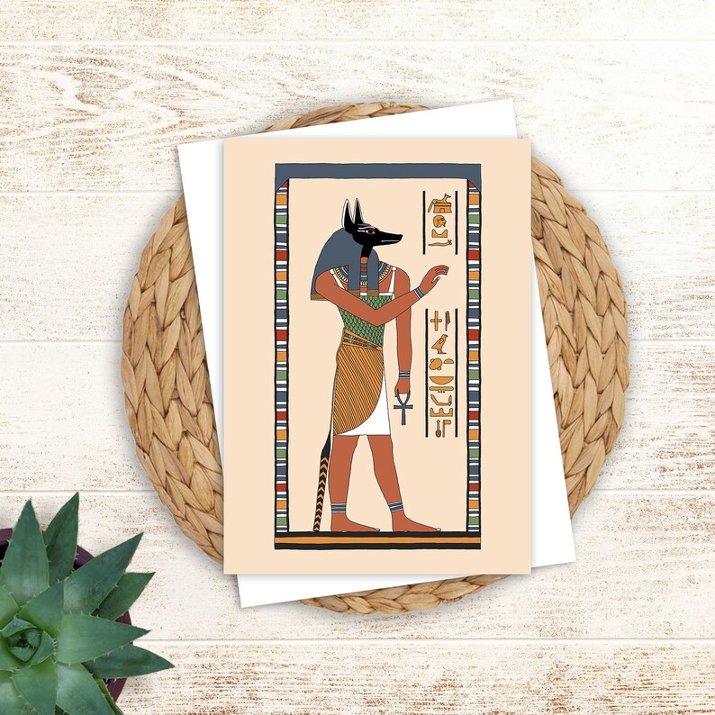 God Anubis - Ancient Egyptian A5 Greeting Card (148 X 210mm) - Etsy