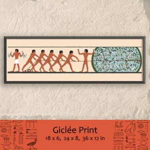 Ancient Egyptian Reproduction Unframed Art Print - &quot;Catching Birds With a Clap-Net&quot; Old Kingdom Tomb Art Saqqara Naked Men Hunting Ducks