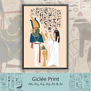 Ancient Egyptian Art Print: Neskhons & Osiris Stela - Giclée Reproduction