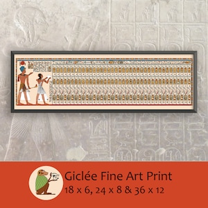 Ancient Egyptian Reproduction Unframed Art Print The Abydos King List naming 76 kings in cartouches with Pharoah Seti I & Ramesses II image 1