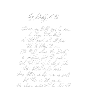Mijn papa, M.D. Gedicht - dun