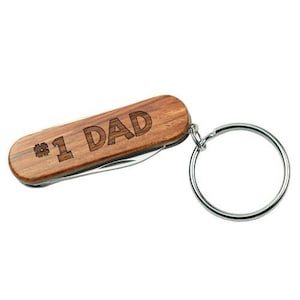 Personalized Engraved Wood Multi-tool Knife, 3-in-1 Wooden Pocket Knife, Father’s Day Gift, Engraved Folding, Multi-tool Keychain Gift