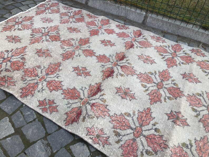 Oushak Rug Area Rug Decorative Rug Bedroom Rug Oriental Rug Turkish Rug Muted Rug Handmade Rug Large Rug, Vintage Rug 4.1x6.8ft