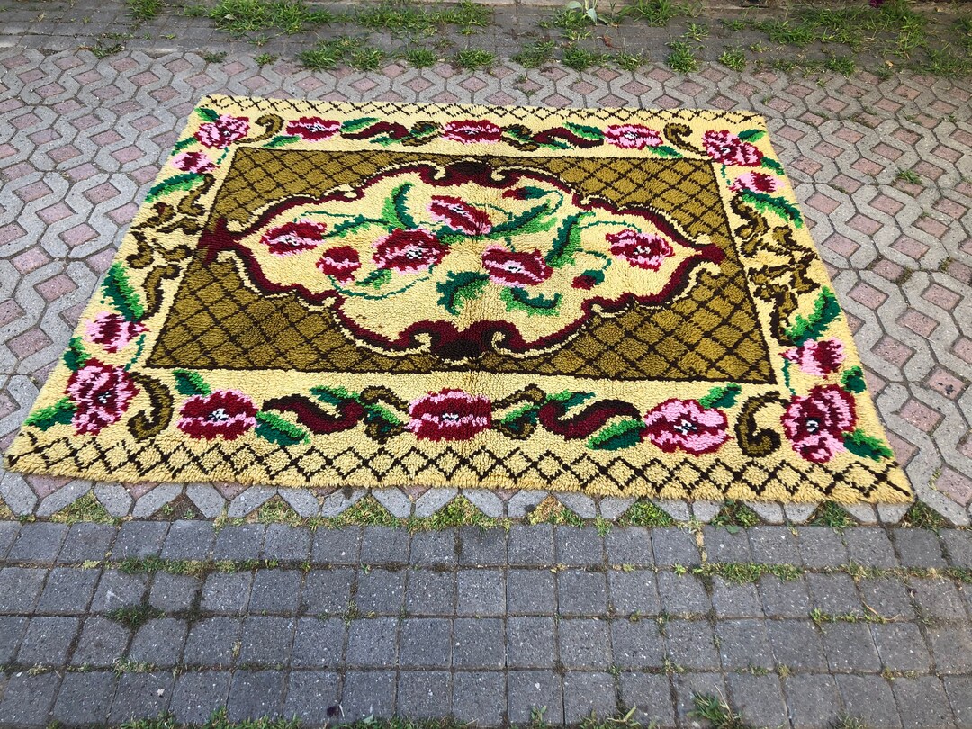 Yellow Kilim Rug Turkish Kilim Area Rug Vintage Kilim Yellow Rug Oushak