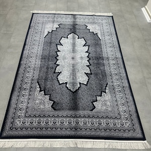 Maschinenseide Teppich Hochwertiger,Türkischer Seidenteppich,Original Seidenteppich,Bambus Seidenteppich,Hochwertiger Seidenteppich,Großer Schwarzer Teppich 15x22 cm