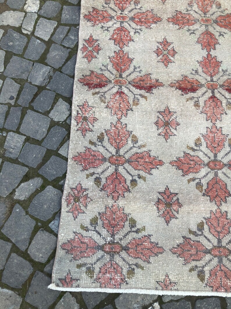 Oushak Rug Area Rug Decorative Rug Bedroom Rug Oriental Rug Turkish Rug Muted Rug Handmade Rug Large Rug, Vintage Rug 4.1x6.8ft