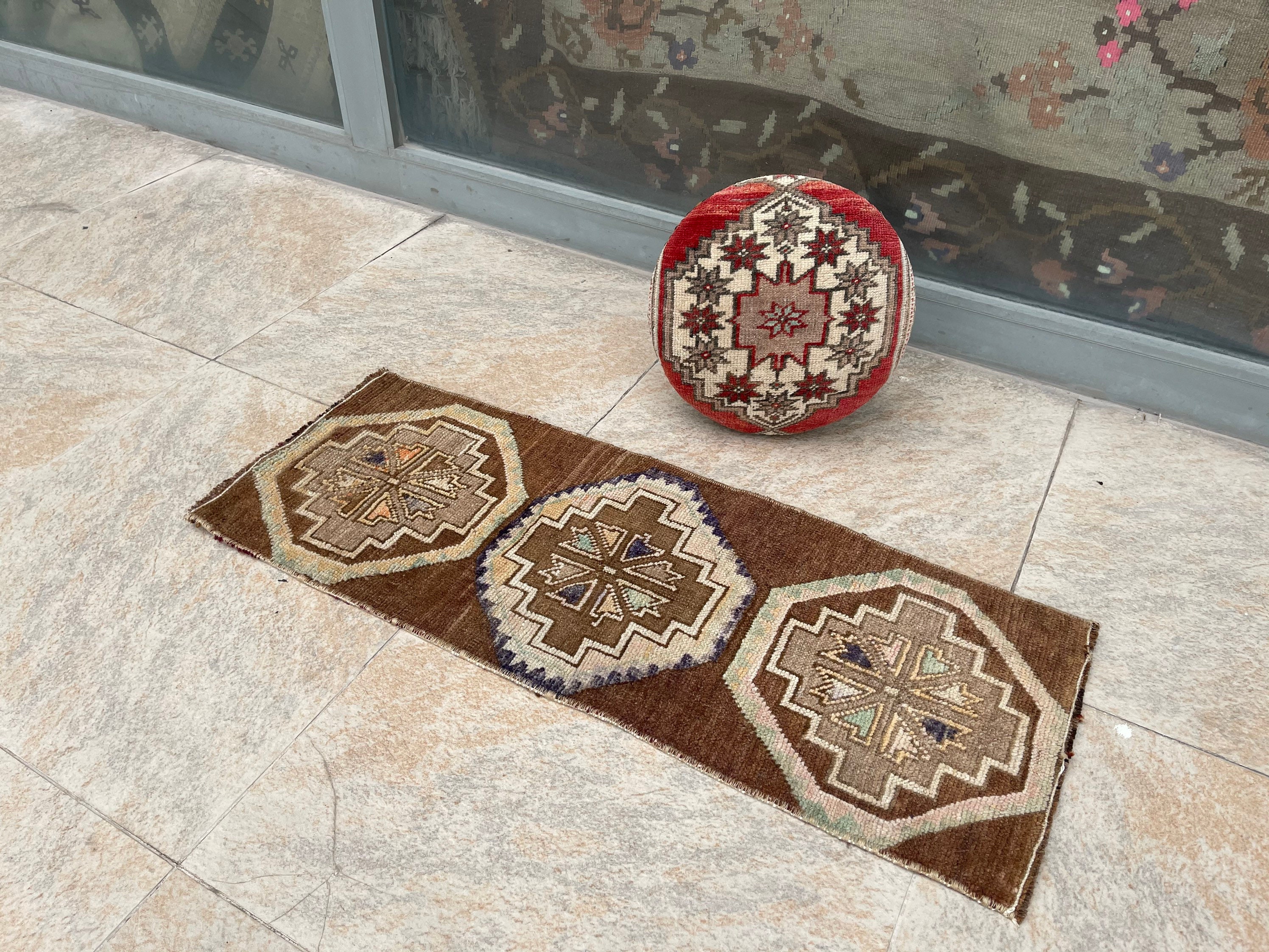Small Turkish Rug Small Entry Rug Small Rug Small Oriental Rug 1.5x3.2 ft Doormat Small Oushak Rug Small Vintage Rug