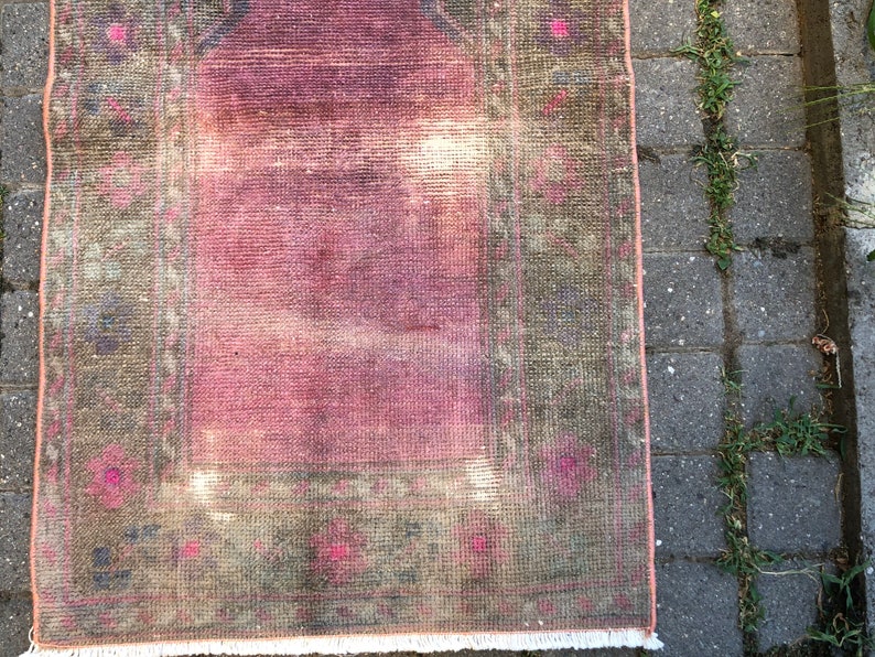 Small Turkish Rug Small Oriental Rug Small Runner Rug| Small Vintage Rug Small Sized Rug Small Oushak Rug Small Entry Rug 2x3.4ft