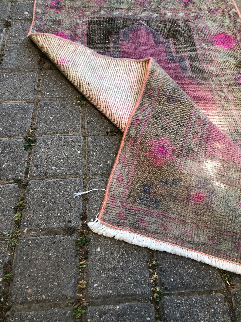 Small Turkish Rug Small Oriental Rug Small Runner Rug| Small Vintage Rug Small Sized Rug Small Oushak Rug Small Entry Rug 2x3.4ft